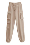 Women's Casual Mid-Rise Cargo Pocket Drawstring Sweatpants