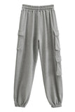 Women's Casual Mid-Rise Cargo Pocket Drawstring Sweatpants