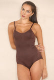 Women's Solid Color Straps Low Back Bodycon Bodysuit