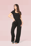 Women's Trendy Square Neck Shaping Bodysuit &amp; High Waist Wide Leg Trousers Co-ord