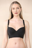 Women's Versatile Solid Color Adjustable Straps Soft Breathable Underwire Push-Up Bra