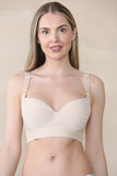 Women's Versatile Solid Color Adjustable Straps Soft Breathable Underwire Push-Up Bra