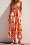 Women's Sweet Print Summer Tie-Up Straps Refreshing Dress