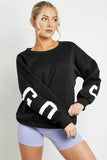 Women's Casual Color Matching Crew Neck Letter Print Jumper