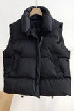 Trendy Warm Stand Collar Sleeveless Zipper Side Pocket Vest